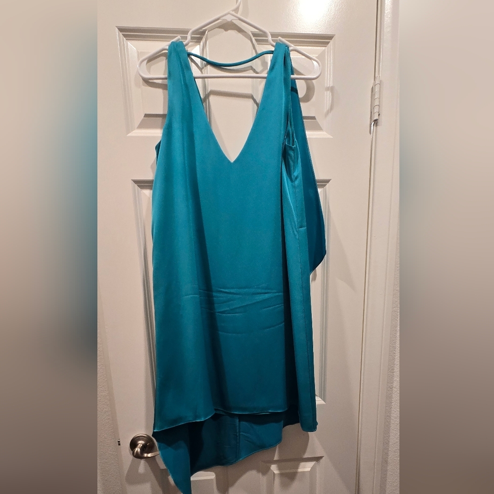 BCBGMaxAzria Teal Asymmetrical Dress